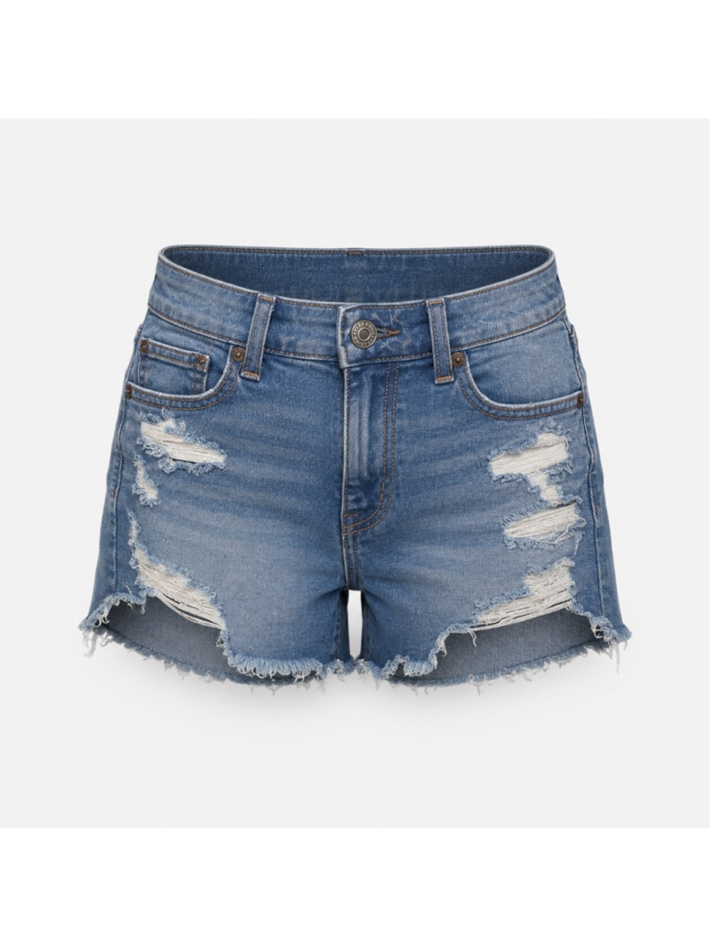 Women's American Eagle Blue Distressed Jean Shorts Size 6
257